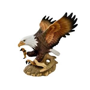 American Bald Eagle Bisque Porcelain Figure 2002 Americana 6.5” x 5” x 6”